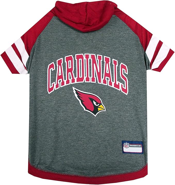 Pets First Hoodie for Dogs & Cats. NFL Football Licensed Dog Hoody Tee Shirt, Large. Sports Hoody T-Shirt for Pets. Licensed Sporty Dog Shirt, ARZ-4044-LG