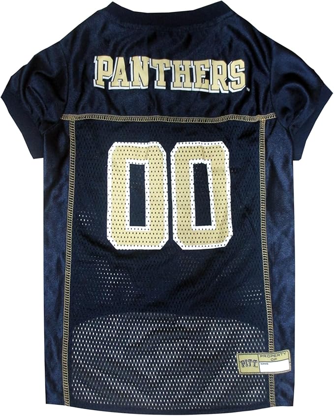 Pets First NCAA College Pittsburgh Panthers Mesh Jersey for DOGS & CATS, Small.Licensed Dog Jersey with your Favorite Football/Basketball College Team