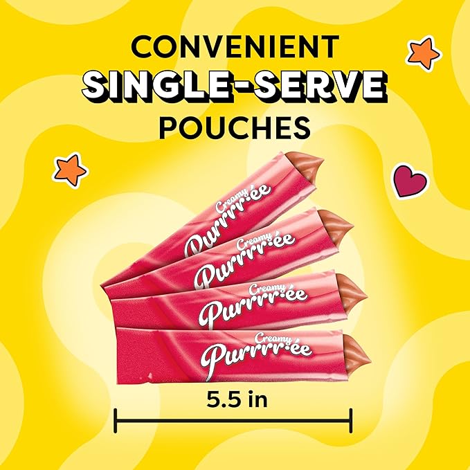 Temptations Creamy Puree Squeezable Lickable Wet Cat Treats with Beef Liver, 0.42 oz. Tubes, 4 Count, Pack of 11 (44 Total)