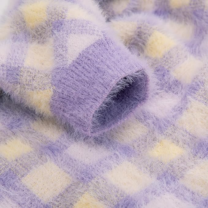 Dog Sweater, Sweaters for Small Dogs, Warm Soft Pet Clothes for Puppy, Medium Large Cat, Dogs Girl or Boy, Dog Shirt for Winter Christmas (Purple, Large)