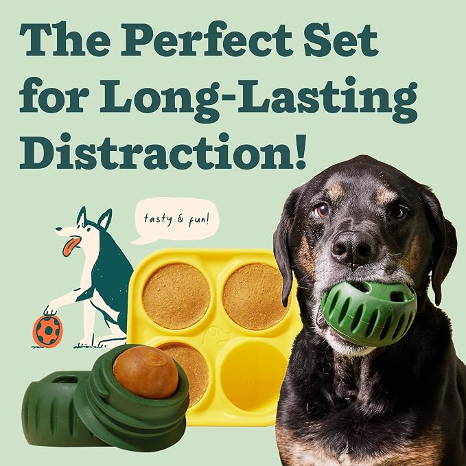 WOOF Pupsicle Dog Treat Toy with Silicone Treat Tray for Dogs 10-25 lbs