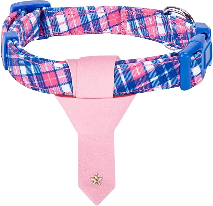 Blueberry Pet 4 Patterns Multiple Hues Scottish Plaid Style Adjustable Tie Dog Collar, Small, Neck 12"-16"