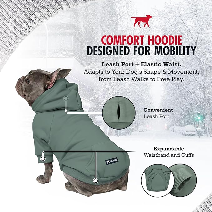 Tuff Pupper Dog Hoodie | Premium Quality Insulated Fabric | Ultra Soft Interior for Superior Comfort | Elastic Cuffs & Drawstring for Warmth | Stretch Fit Suitable for All Breeds (Teal, XL)