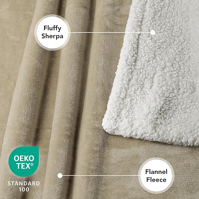 PetAmi Dog Blanket for Medium Large Dogs, Pet Bed Blanket Cat Puppy Kitten, Fleece Furniture Couch Cover Protector Sofa Car, Soft Sherpa Dog Throw Plush Reversible Washable, 40x60 Taupe