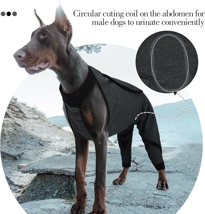 ROZKITCH Dog Surgery Leg Sleeve Rear Legs, Male Female Pet Prevent Licking Wound Elbow Knee Protector, Dog Recovery Suit Cone Collar Alternative Pants Shirt for Wound Heal Wrap Grey M