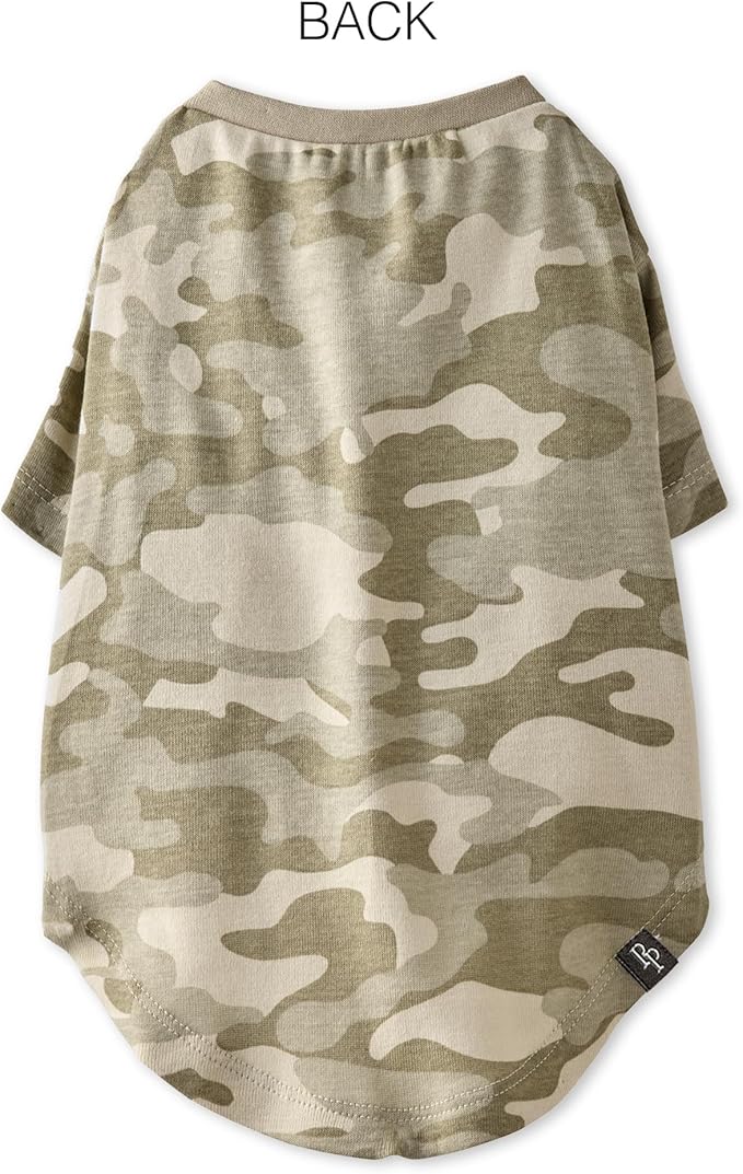 Toby II - The Perfect Tee, 3 Pack Short Sleeve Pet T-Shirt 100% Organic Cotton Tees Clothes for Small, Medium, Large Dogs, Sage Camo, Large (40-60 lbs)