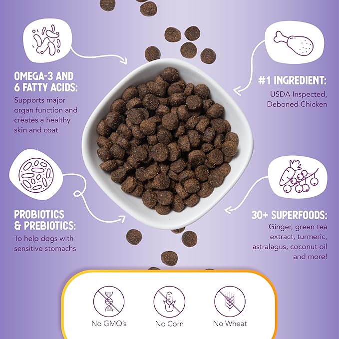 Health Extension Lite Chicken & Brown Rice Dry Dog Food, Low Fat Formula Supports Healthy Weight, with Probiotics & Superfoods for Digestion & Coat Health (4lb)