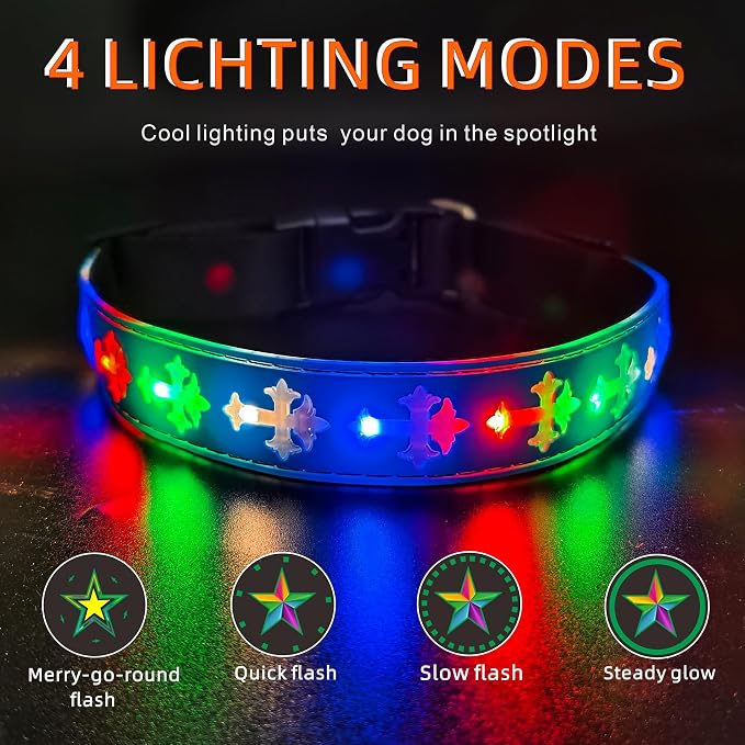 Light Up Glow Dog Collar with Chinese Style Holder Compatible with AirTag