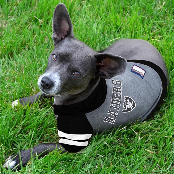 Pets First NFL Oakland Raiders Hoodie for Dogs & Cats. | NFL Football Licensed Dog Hoody Tee Shirt, Large| Sports Hoody T-Shirt for Pets | Licensed Sporty Dog Shirt