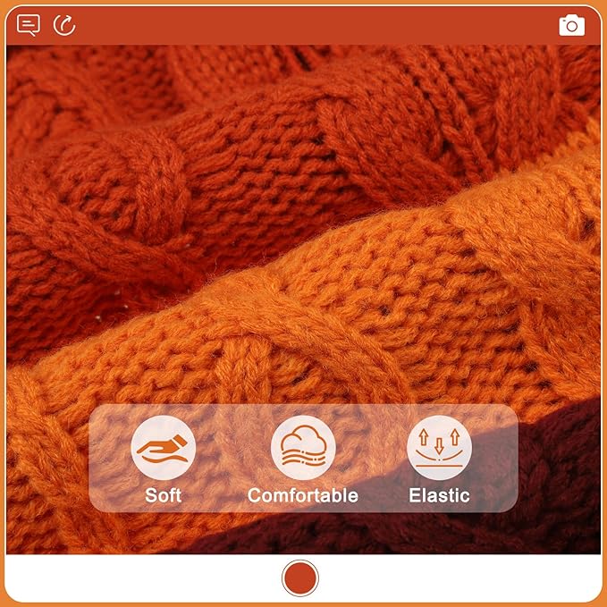 EXPAWLORER Dog Sweater - Large Dogs Fall Sweaters for Girls Boys,Classic Turtleneck Knitwear Dog Clothes for Cold Weather, Cable Knit Dogs Outfit,Coat,Pet Apparel(Orange,L/XL)