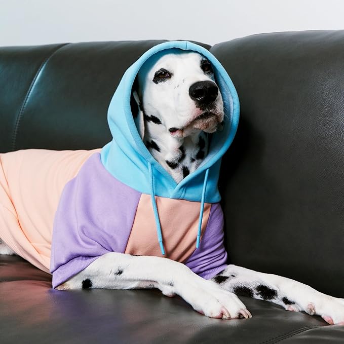 Tuff Pupper Dog Hoodie | Premium Quality Insulated Fabric | Ultra Soft Interior for Superior Comfort | Elastic Cuffs & Drawstring for Warmth | Stretch Fit Suitable for All Breeds (Pastel, L)