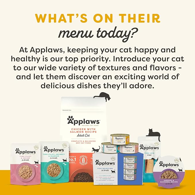 Applaws Natural Wet Canned Cat Food, Limited and Natural Ingreidents, High Protein with No Artificial Additives, Chicken Selection in Broth Cans (36 x 2.47oz Cans)
