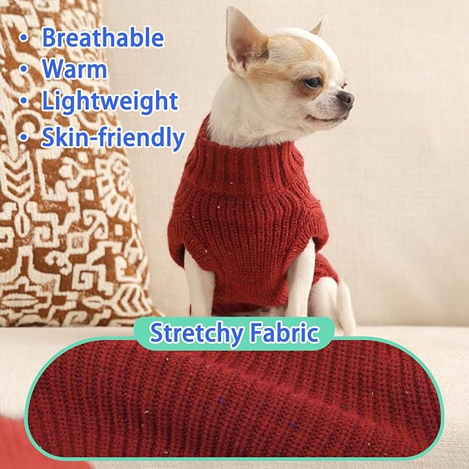 MIGOHI XS Cute Dog Sweater, Sleeveless Knit Puppy Pullover | Soft Thermal Knit Cloth for Boy Girl, All-Season Breathable Dogs Sweater, Machine Washable, XS, Red