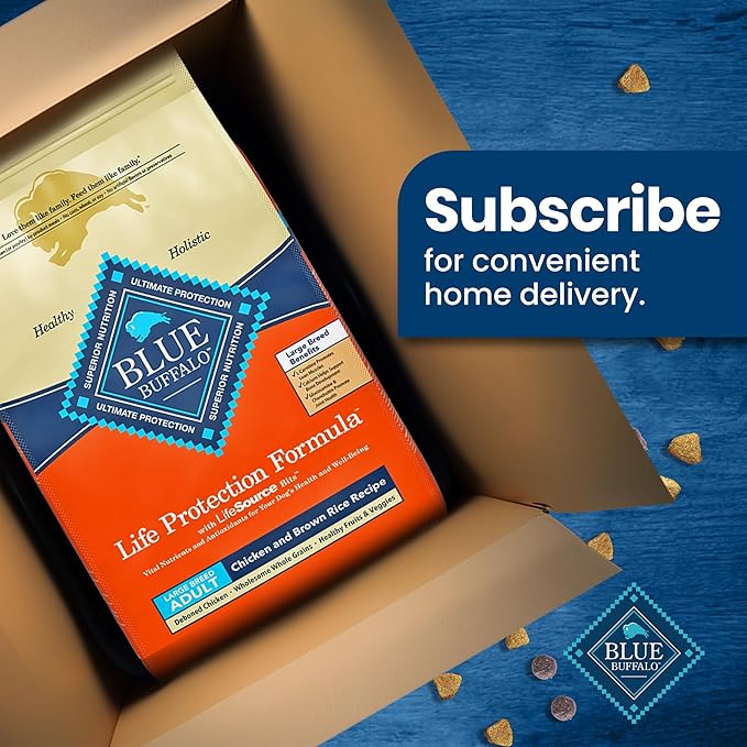 Blue Buffalo Life Protection Formula Large Breed Adult Dry Dog Food, Promotes Joint Health and Lean Muscles, Made with Natural Ingredients, Chicken & Brown Rice Recipe, 30-lb Bag