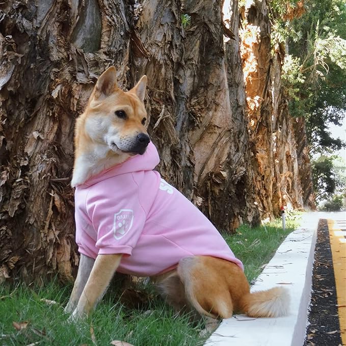 Dog Security Hoodie with Glow-in-The-Dark Prints DAJIDALI Dog Clothes Apparel Winter Sweatshirt Warm Sweater Jacket Coat Hoodie for Small Medium Large Dog Cat