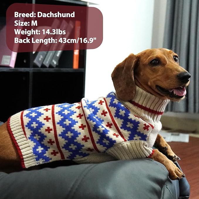 Dog Sweater for Large Dogs, Soft Stretchy Turtleneck Great Dane Sweaters, Dog Christmas Sweater for Better Sleep & Warm Walking on Cold Days, 4XL Dogs Clothes for Fall Winter, Apricot XXXXL