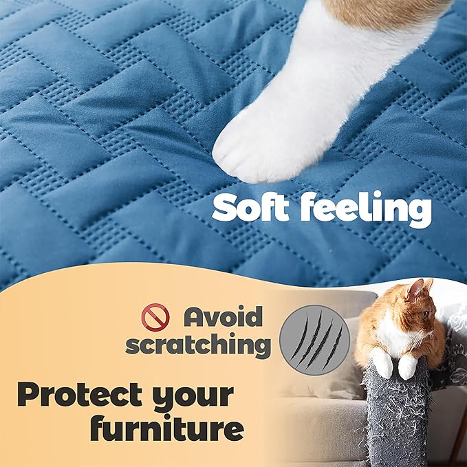 gogobunny 100% Double Sided Waterproof Dog Blanket Soft Pet Bed Cover Reversible Protect Furniture Couch Sofa Car for Puppy Cat Kids (Dark Blue/Light Blue, 40x50 Inch (Pack of 1))