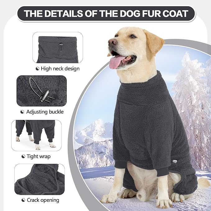Fleece Dog Sweater for Small Medium Large Dog for Run Walk Sleep Pet Winter Jacket & Windproof Clothes Coat Small Grey