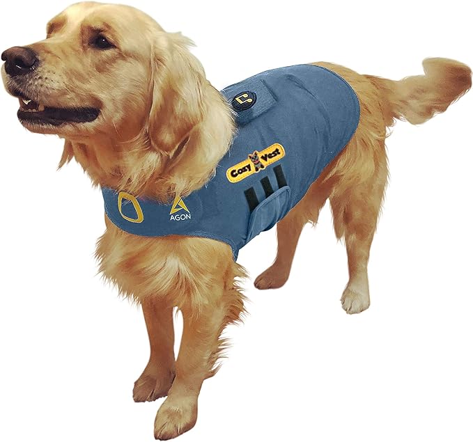 CozyVest® Dog Anxiety Vest 3-in-1 Music & Aromatherapy Shirt, Relaxing Sound & Essential Oil Scent Jacket, Fireworks Thunder Separation & Thunderstorm Canine Stress Relief Coat (Gray, XL [65-110 Lbs])