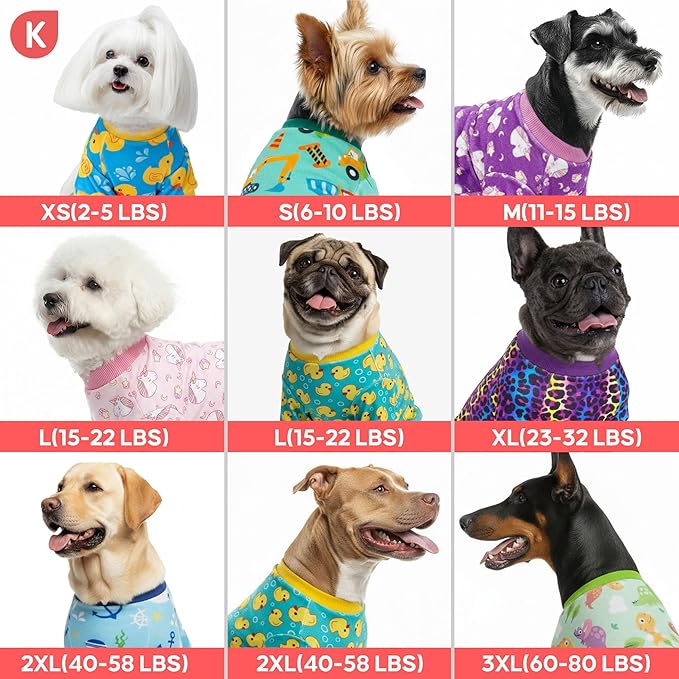 KYEESE Dog Pajamas Velvet Dog Pajamas Large Sized Dogs Soft Dogs Clothes Pjs with Construction Vehicles Pattern Stretchy Pet Jammies Coat Comfy Pet Onesie Costume, 3X-Large