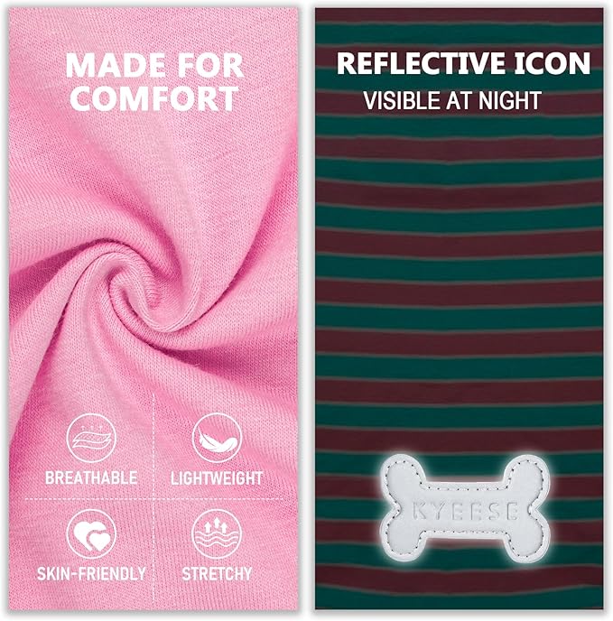 KYEESE 2Pack Dog Shirt, Soft Striped Dogs T Shirts, Lightweight Pet Tank Top, Sleeveless Dog Shirt for Large Dogs, Stretchy Comfortable Pet Vest, Pink, 3XL
