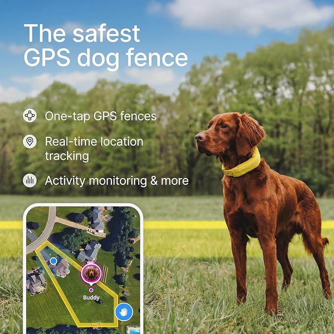 Halo Collar 5 GPS Wireless Dog Fence | Keep Your Dog Safe with Custom Boundaries, Real-Time Tracking, and Instant Alerts at Home, Away, or Off-Grid
