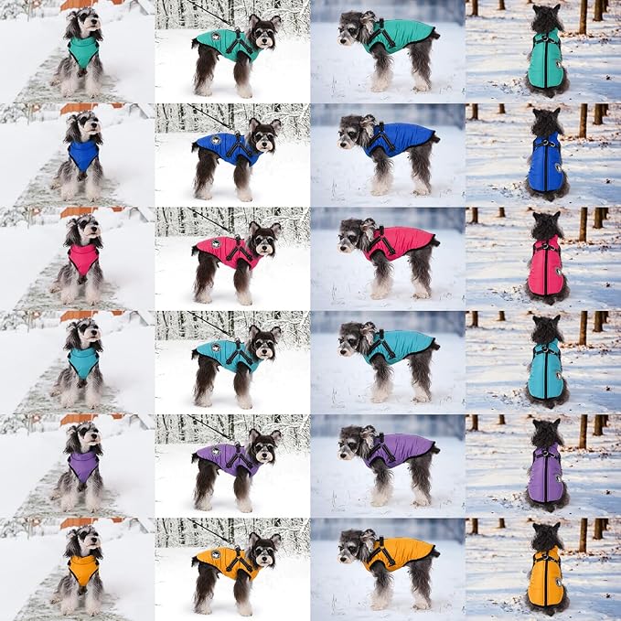Gyuzh Dog Coat with Harness Puppy Coats Small Dog Harness Jacket Winter Waterproof Jackets for Smal Medium Large Dogs
