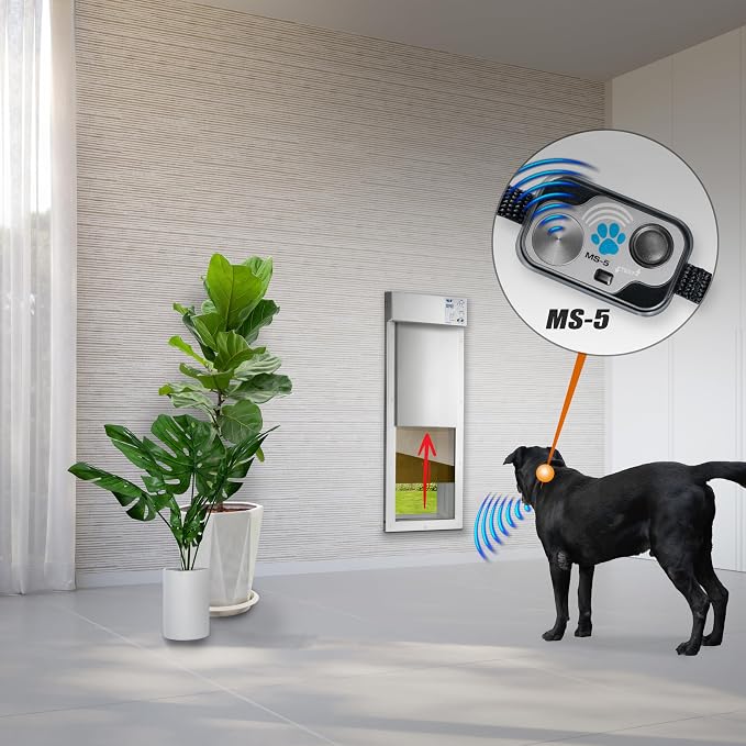 Power Pet Smart Automatic Electronic Pet Door by High Tech Pet (Door Mount, Large, WiFi Enabled - App Control)