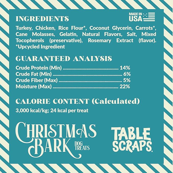 Disney Table Scraps Christmas Bark Stuffed Turkey & Carrots Dog Treats, 5oz Bag
