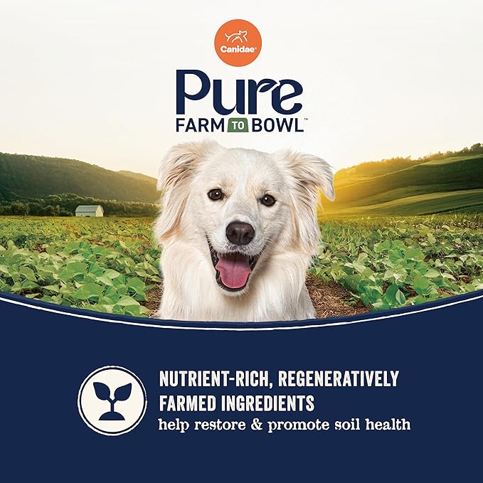 Canidae Pure Farm to Bowl, Grain-Free, Wild-Caught Salmon & Sweet Potato Dog Food, Adult 4lb