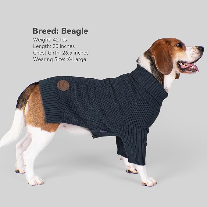 cyeollo 4XL Dog Sweater, Stretchable & Cozy Warm Dog Sweaters for Large Giant Dogs Boy, Pullover Knit Fall Winter Sweatshirt Big Dogs Clothes, Doberman Great Dane Apparel, Navy XXXXL