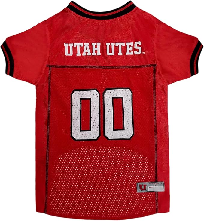 Pets First NCAA College Utah Utes Mesh Jersey for DOGS & CATS, X-Large. Licensed Dog Jersey with your Favorite Football/Basketball College Team