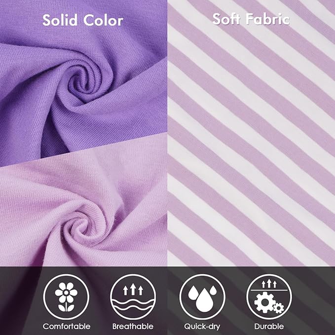 3 Pack XL Purple Striped Dog Tshirts for Medium Dogs,Lightweight Sleeveless Tee for Spring&Summer,Indoor/Outdoor Breathable and Lightweight,Cute Party Photo Dress(Purple,XL)