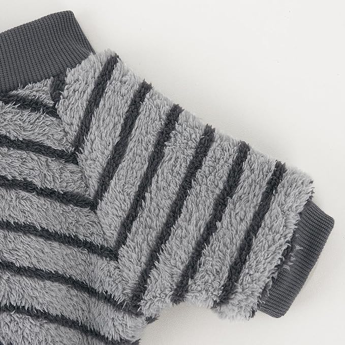 XPUDAC Stripe Dog Sweater Fleece Dog Pajamas Winter Pet Clothes for Small Medium Dogs Girl Boy Doggy Apparel for Cold Weather, XS
