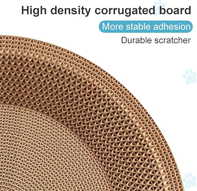 UUig Cat Scratcher, 2pcs-23.6x14.9 inches Large Cat Scratching Board, Cardboard Cat Scratchers for Indoor Cats, Oval Cat Scratch Pad Bed with Catnip