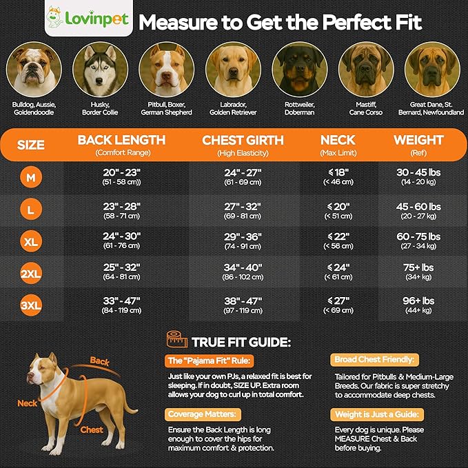 LovinPet Large Dog Pajamas, Four-Leg Stretch Onesie Bodysuit, Lightweight UV-Shielding Pajamas, Anti-Lick Calming Recovery Suit for Surgery, Pull-On for Medium and Large Breeds,Green,M