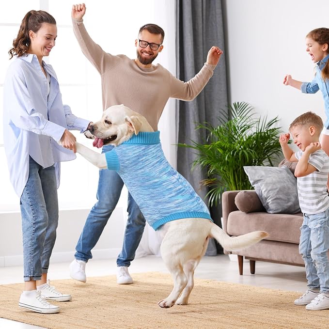 Pet Clothing,Turtleneck Dog Sweater,Sweaters for Dogs Boys and Girls,Pullover Dog Sweaters,Pet Knitted Clothes,Fit for Different Kinds Dogs,for Spring,Autumn and Winter(Blue S)