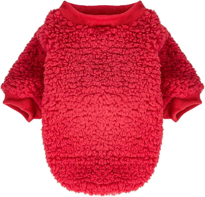 Dog Sweaters Clothes Coat for Small Dogs Boy or Girl Cat Puppy Coat Sweatshirts Soft Warm Fluffy Winter Jacket Apparels (Fuchsia,Red,Ballet Pink, Small)