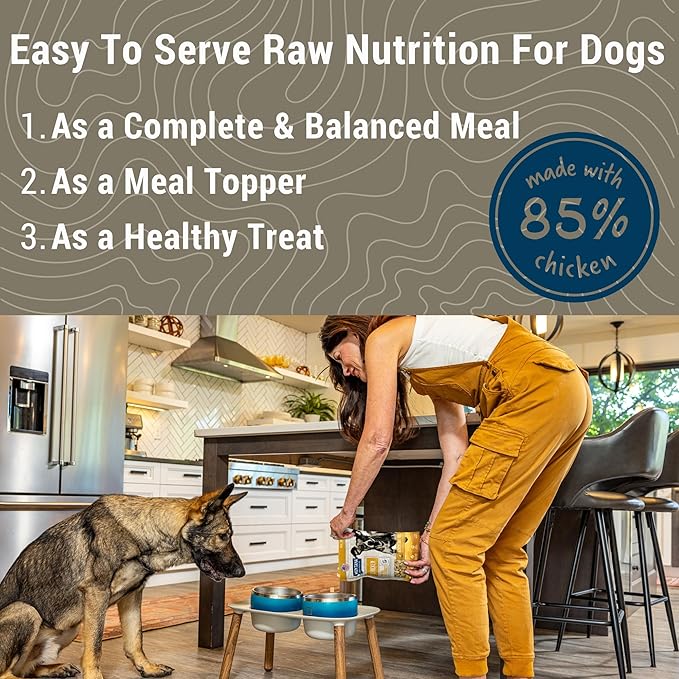 MONTANA DOG FOOD CO. Freeze-Dried Raw Chicken Recipe Dog Food – Grain-Free, High-Protein Meal or Topper, Made in USA with USA Ingredients -16 oz Bag