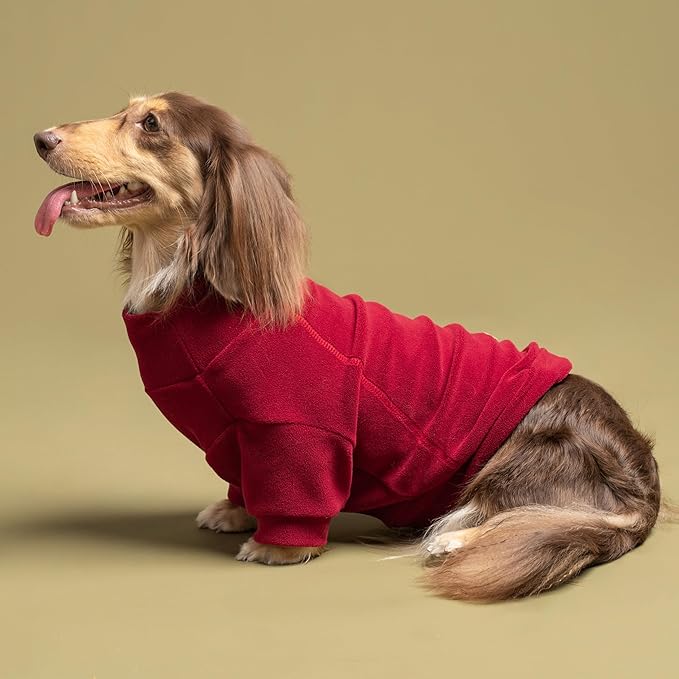 Fitwarm 3 Pack Classic Fleece Dog Sweater, Christmas Dog Winter Clothes for Small Dogs Boy Girl, Holiday Pet Apparel, Burgundy Red, Green, Navy Blue, XXL