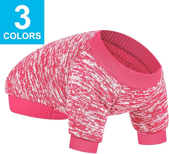 3 Pack Dog Sweater, Dog Sweaters for Small Dogs, Warm Soft Pet Clothes for Puppy, Medium Large Cat, Dogs Girl or Boy, Dog Shirt for Winter Christmas (Pink+Purple+HotPink, Large)