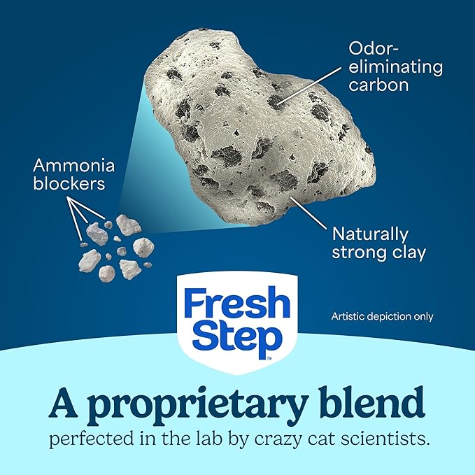 Fresh Step Advanced Simply Unscented Clumping Litter, Fresh Step Unscented Cat Litter Fights Odor on Contact, 18.5 lb. Box