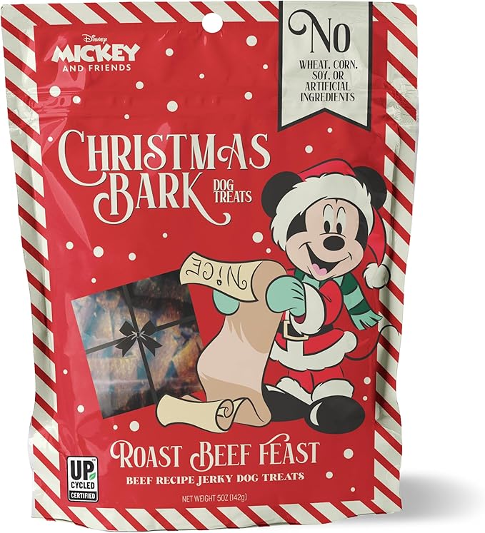 Disney Table Scraps Christmas Bark Roast Beef Feast Dog Treats, 5oz Bag