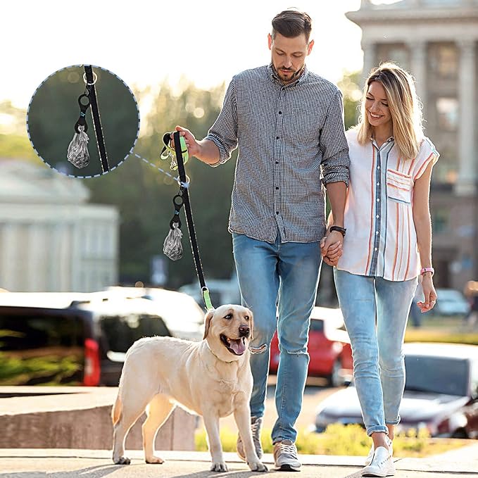 Dog Poop Bag Holder for Leash Waste Bag Carrier Dog Poop Bag Dispenser for Walking Running Bicycle Accessory 2 pieces (Blue)