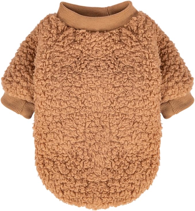Dog Sweaters Clothes Coat for Small Dogs Boy or Girl Cat Puppy Coat Sweatshirts Soft Warm Fluffy Winter Jacket Apparels (Camel,Darkblue,Darkgrey, X-Small)