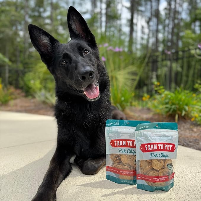 Farm To Pet - Dog Training Treats - 4 oz Fish Chips, Single Ingredient, Lean, All Natural, Healthy Treats for Small, Medium, Large Dog Breeds, & Puppies, Made in USA
