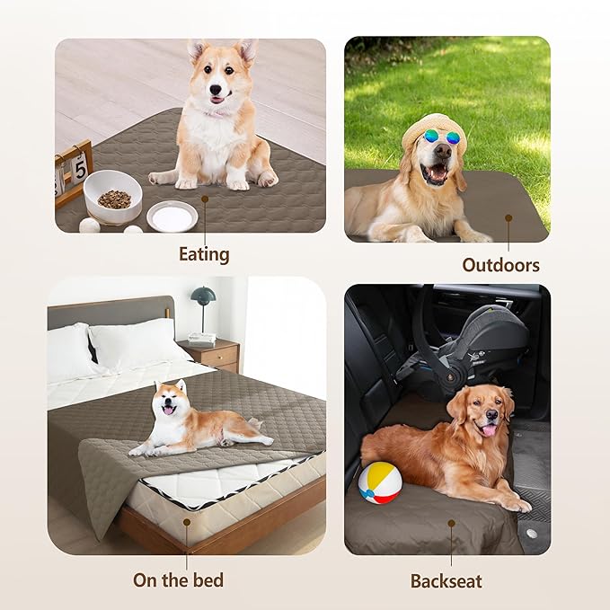 gogobunny 100% Double Sided Waterproof Dog Blanket Soft Pet Bed Cover Reversible Protect Furniture Couch Sofa Car for Puppy Cat Kids (Dark Walnut/Light Walnut, 30x70 Inch (Pack of 1))