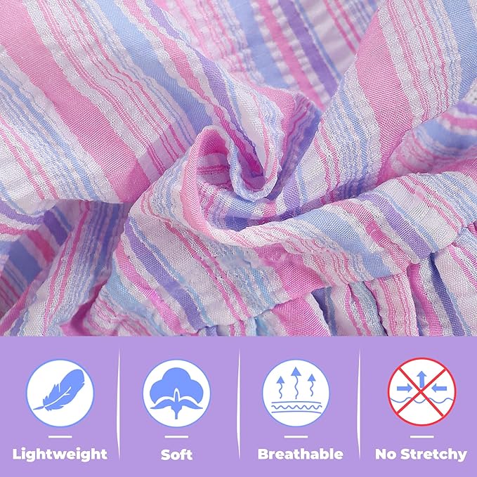Dog Dress, Cute Pet Princess Dresses with Bright Color Design, Sweet Bowknot, Dog Clothes for Small Dogs Girl, Breathable & Lightweight, for Spring Summer, 2 Pack (Pink Purple, XX-Small)