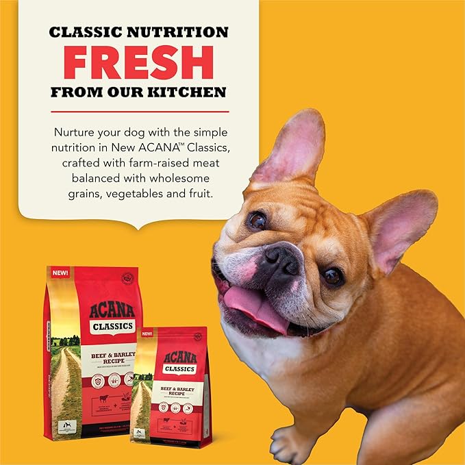 ACANA Classics Dry Dog Food Beef and Barley Recipe 32lb Bag