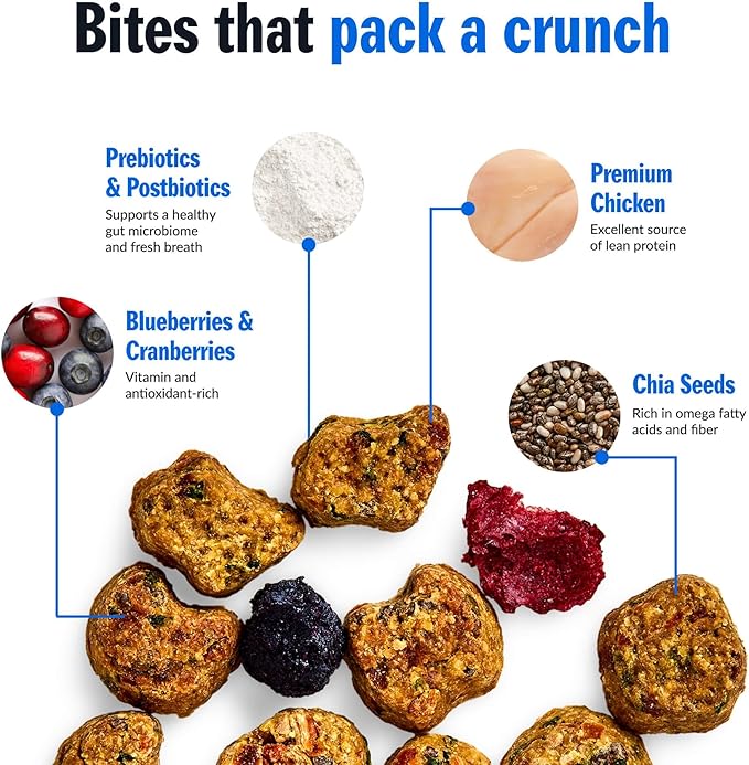 PetPlate Roost Rulin' Chicken FreshBaked Dry Dog Food, Gently Baked and Air-Dried Human Grade Dog Food, Formulated with Prebiotics and Postbiotics, Grain Free, No Fillers or by-Products 2lbs